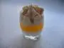 Pana-cotta, gelatina de clementina y mousse de castañas