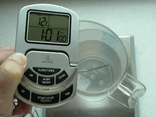 Calculadora de la temperatura de agua en panadería
