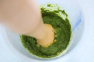 Pesto cilantro-nueces de acajú