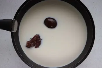 Arroz con leche, castañas y peras escalfadas : Foto de la etapa3