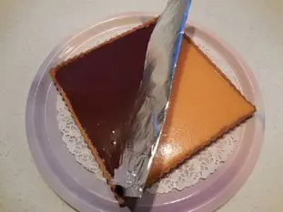 Tarta bicolor de chocolate y naranja