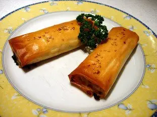 Rollitos crujientes de pollo y puerros