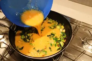 Huevos con puerros