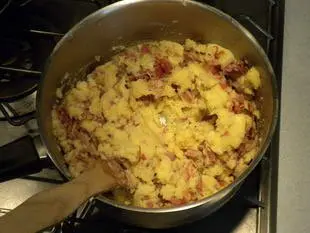 Puré de patatas gratinado con 2 jamones : Foto de la etapa3