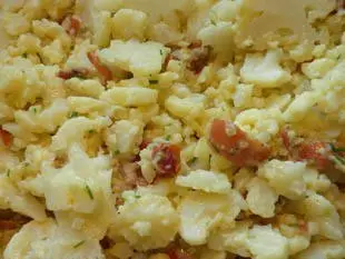 Coliflor en rodajas con 3 quesos