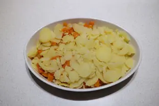 Gratinado de potimarron y patatas ahumadas
