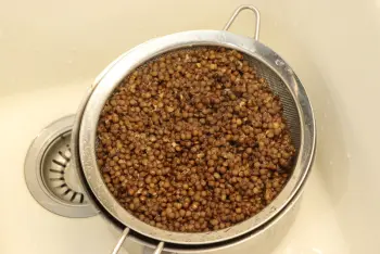 Lentejas con acedera y queso feta : Etapa 3