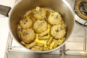 Alcachofas moradas a la romana : Etapa 10