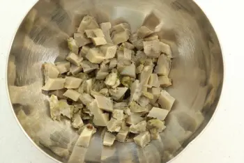 Puré de patatas, alcachofas y queso feta : Etapa 1
