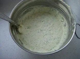 Patatas al horno, mantequilla o crema con hierbas : Foto de la etapa6