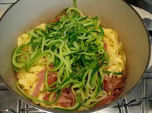 Tagliatelles y spagheti de calabacin a la carbonara : Foto de la etapa10