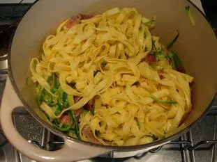 Tagliatelles y spagheti de calabacin a la carbonara : Foto de la etapa11