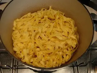 Tagliatelles y spagheti de calabacin a la carbonara : Foto de la etapa9