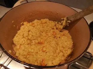 Risotto con caramores al curry
