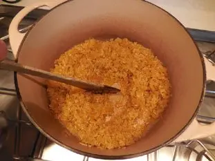 Risotto con caramores al curry