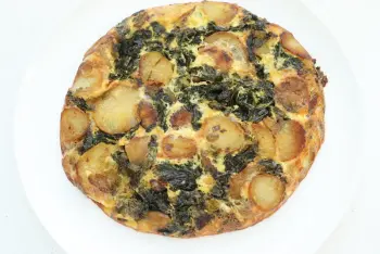 Quiche de espinacas y patatas sin masa