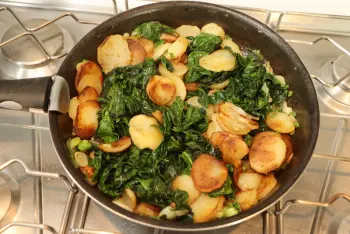 Quiche de espinacas y patatas sin masa