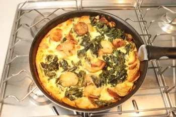 Quiche de espinacas y patatas sin masa