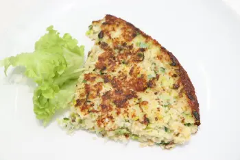 Pastel de sémola con puerros