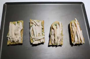 Tostadas de pollo con crema de sésamo : Foto de la etapa4