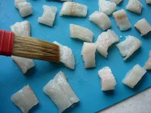 Bocaditos de filete de pescado con espinacas