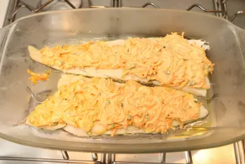 Filete de pescadilla con zanahorias a la mostaza