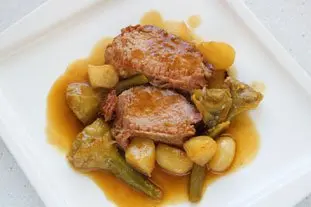 Asado de cerdo con salvia, cocido en bolsa