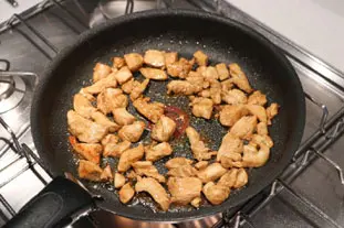 Trozos de pollo salteado con puerros : Foto de la etapa5