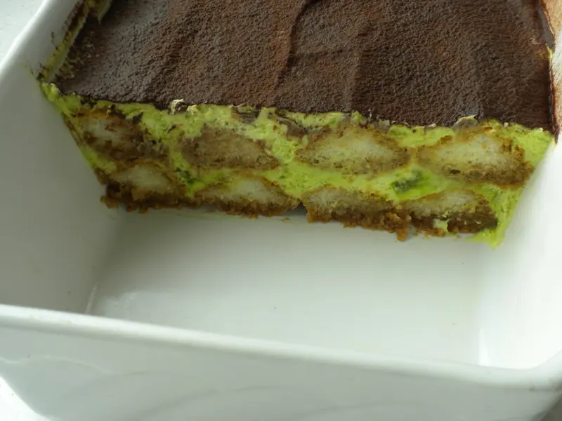 Tiramisú de pistacho