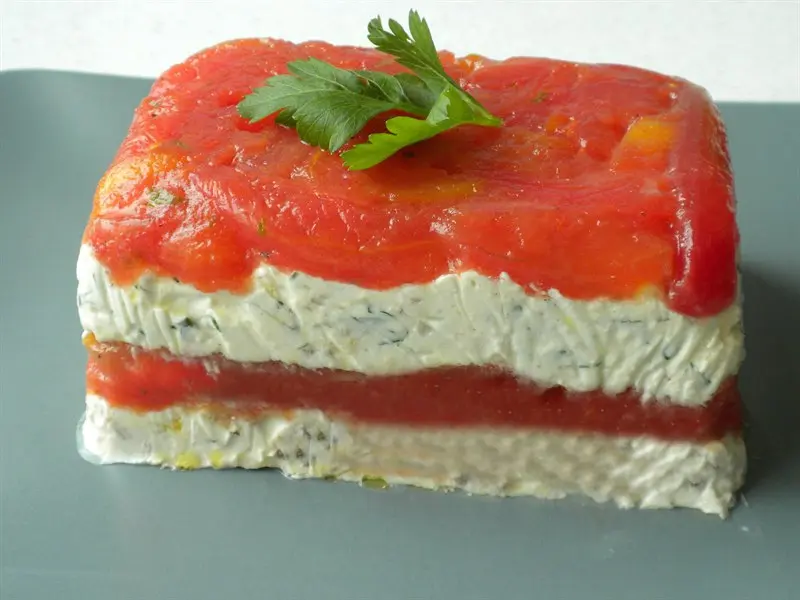 Terrina de tomates y queso fresco