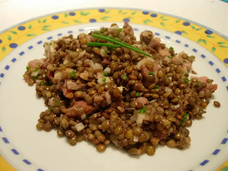 Ensalada tibia de lentejas