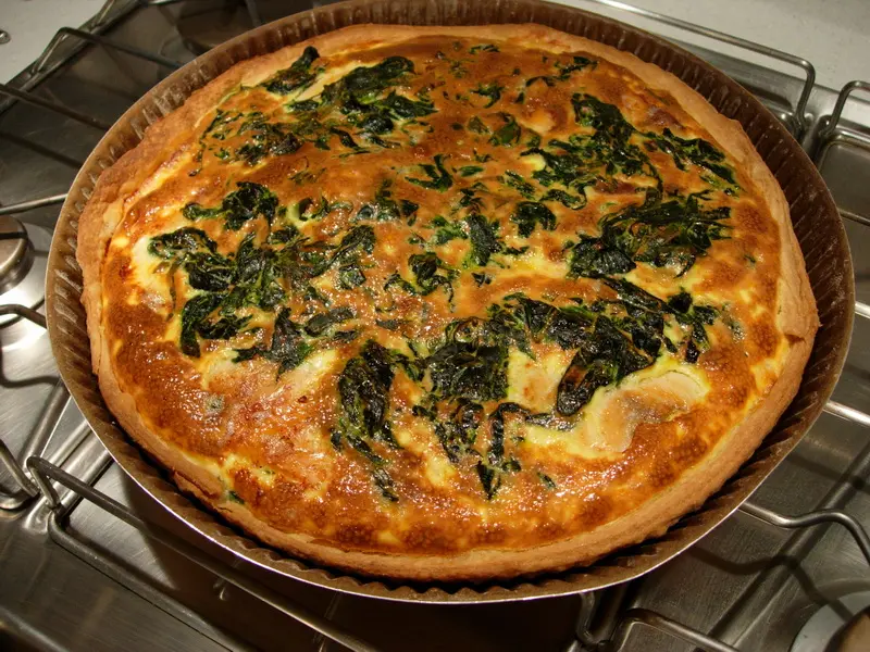 Quiche salmón-espinaca