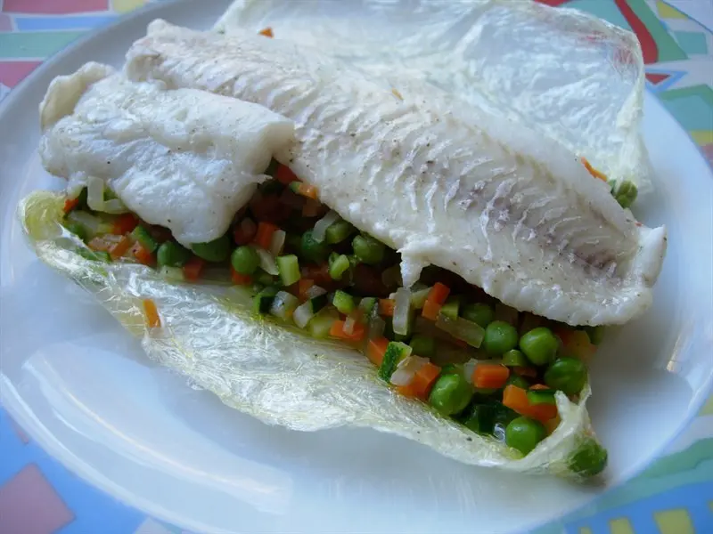 Filetes de pescado en papillote express