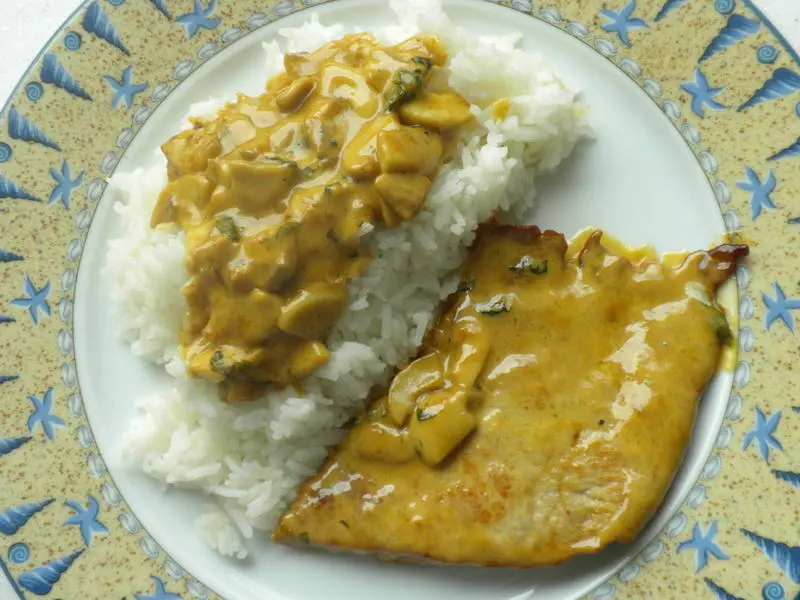 Escalopes de ternera con nata