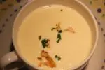 Crema de coliflor y haddock ahumado