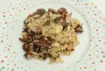 Arroz salteado con setas y jamón