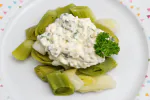 Puerros al vapor con salsa gribiche