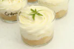 Peras asadas y mousse de mascarpone con verbena
