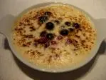 Salteado de frutas pequeñas con sabayón gratinado
